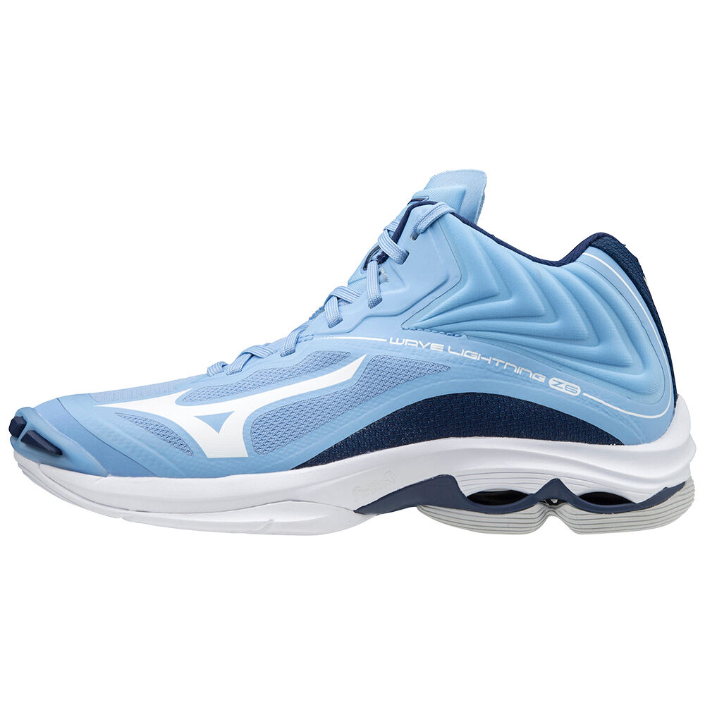 Damske Volejbalove Tenisky Mizuno Wave Lightning Z6 Mid Modre/Biele Vypredaj GVAN21496